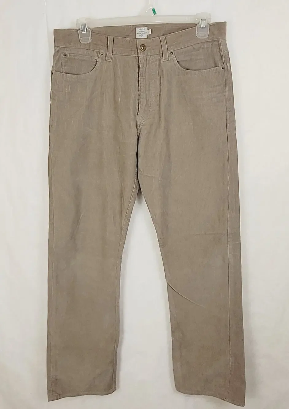 J.Crew Vintage Slim Straight tan corduroy pants size 34/32 Mens Preppy Classic